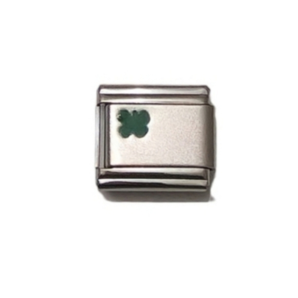 Italian Charmlink for Italian Charm Bracelet Green Butterfly 9mm